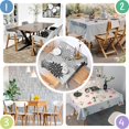 thumbnail image 4 of Black Floral and Petal Pattern Square Tablecloth,Waterproof Square Table Cover,Wipeable Spillproof Washable Table Cover for Home Kitchen Party Decor 60"x60"(152x152cm), 4 of 6