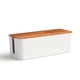 thumbnail image 1 of Caja de Almacenamiento Ormromra Grano de Madera Blanco Grande, 1 of 4