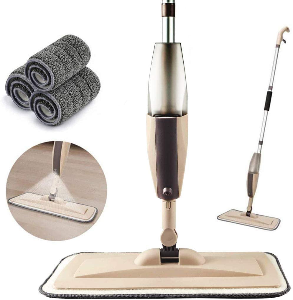 Flat Microfibre Spray Mop Head Cloth Water Wooden Floor Cleaner Tiles Kitchen 