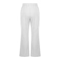 thumbnail image 5 of SNKSDGM Women's Plus Palazzo Pants for Women Petite Short Linen Pants Women Petite Xs Women's Casual Solid Color High Waist Flared Loose Linen Pants for Summer, 5 of 6