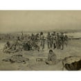thumbnail image 2 of Charles Marion Russell 18x14 Gold Ornate Wood Frame and Double Matted Museum Art Print Titled - Lewis and Clark Meeting the Mandans (Lewis and Clark Expedition) (1897), 2 of 4
