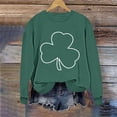 thumbnail image 3 of Tops de Cuello Redondo para las Mujeres Imprimir el Día de San Patricio Suéter de Manga Larga Pullover Acogedor Casual Vacaciones de Invierno Poliéster Suave, 3 of 6