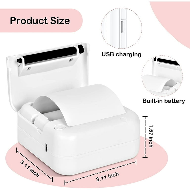 Mini Pocket Sticker Printer, Bluetooth Wireless Portable Mobile