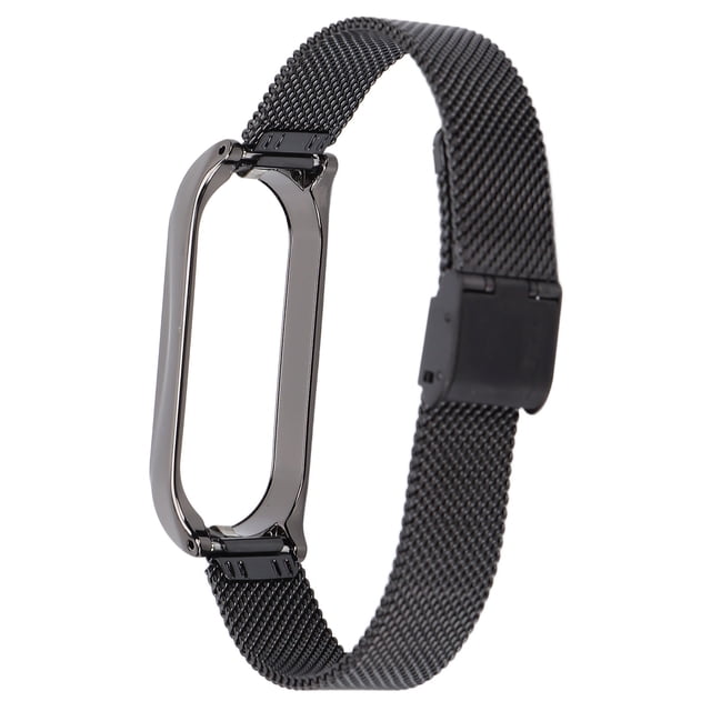 Correa de Metal Compatible con Xiaomi Mi Band 6 Smartwatch Correa de Acero de Repuesto Accesorios de PulseraNegro