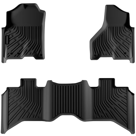 3Pcs/Set All-Weather TPE Car Floor Mats Waterproof Anti-Slip Easy Clean Fits for Dodge Ram 1500 2009-2018