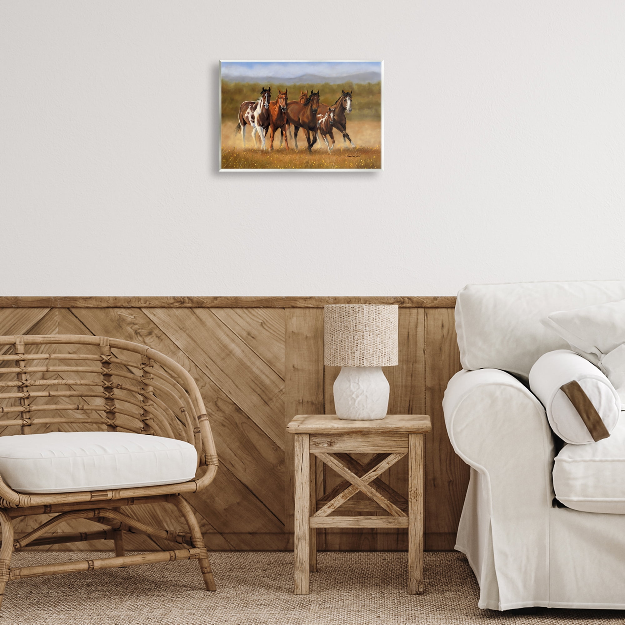 Stupell Industries Foal's First Run Animals & Insects Painting Unframed Art Print Wall Art, 15 x 10