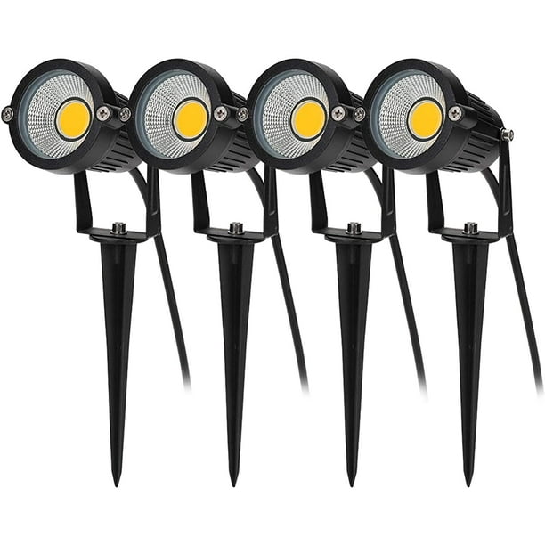 4PCS Iluminación COB para exteriores 5W 220V IP65 Foco ajustable impermeable Foco LED Lámpara de jardín Iluminación para caminos Plantas Balcón Terraza Hotel Césped Luz LED Blanco cálido