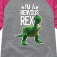 thumbnail image 3 of Toy Story - I'm A Nervous Rex  - Toddler And Youth Girls Raglan Graphic T-Shirt, 3 of 5