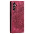 thumbnail image 3 of For Samsung Galaxy A17 5G 6.7" Totem Embossed Strong Magnetic Attachment/Closure, Card Slots/Pocket, PU Leather Flip Wallet Case,Red,For Galaxy A17 5G, 3 of 7