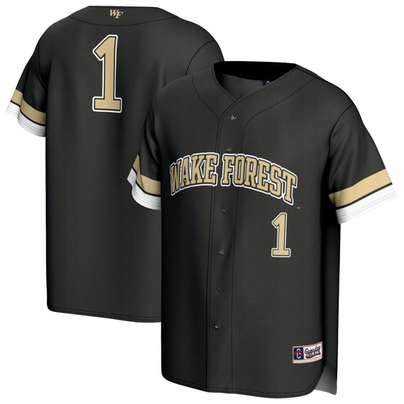 Unisex GameDay Greats #1 Black Wake Forest Demon Deacons Lightweight Collegiate Baseball Fashion Jersey