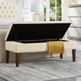 thumbnail image 2 of 48" Tufted Bench with Storage in Soft Velvet Espresso Sturdy Construction Stylish Seating with Internal Storage, 2 of 7