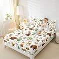 thumbnail image 4 of jejeloiu Safari Bear Deer Twin Sheet Sets,Cute Owl Fox Twin Fitted Sheet,Rustic Farmhouse Cabin Flat Sheet For Girls Boys,Luxury Bedroom Decor,3pcs, 4 of 7