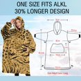 thumbnail image 4 of Oversized Wearable Blanket Hoodie,Animal Print Pattern Sherpa Blanket Hoodie with Super Pockets,Super Warm Fuzzy Pullover for Women & Men, 4 of 6