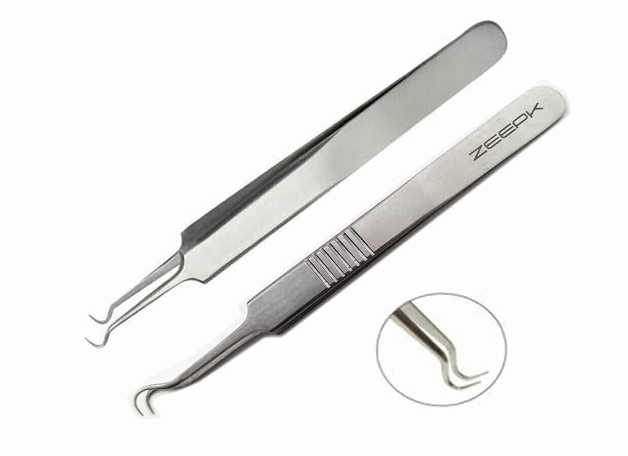 Curved Tweezers Blackhead Remover Pimple Extractor Popper Acne Blemish Comedone 1pc