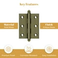 thumbnail image 3 of Deltana CH2520U5 2-1/2" x 2" Hinge, w/ Ball Tips in Antique Brass, 3 of 5