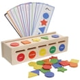 thumbnail image 1 of 1 Set of Children Matching Sensory Toy Wooden Shape Sorter Interesting Children Toy, 1 of 9