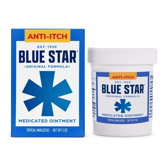 Blue Star Anti-Itch Medicated Ointment, Hydrocortisone and Steroid-Free,  2 oz