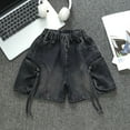 thumbnail image 2 of KAUOD Boys Streetwear Muti Pockets Baggy Jorts Y2k Vintage Wash Jean Shorts Fashion Pull On Hip Hop Kids Sport Shorts, 2 of 8