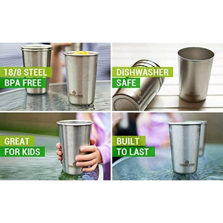 10oz Stainless Steel Cups - Metal Drinking Cups For Kids - BPA