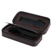 Zippered Watches Box 2-slot Storage Organizer Collection Carbon Fiber Leather Travel Case