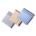thumbnail image 4 of Cotton Men Handkerchiefs Grandfathers 16inch Gentlemen Pocket Square Hankies Style B 3Pcs, 4 of 8