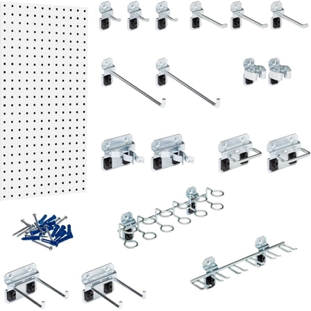 Triton LocBoard Kit - 18in. x 36in. Pegboard, White, Model LB18-1WH-Kit