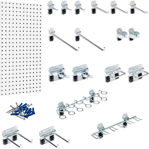 Triton LocBoard Kit - 18in. x 36in. Pegboard, White, Model LB18-1WH-Kit