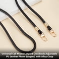 thumbnail image 4 of Black Thin Leather Replacement Strap 46.8 Inch Adjustable Bag Strap Replacement with Alloy Clasp Cell Phone Lanyard Leather Phone Lanyard for Phone Case DIY Handbag Purse Making for DIY, 4 of 6