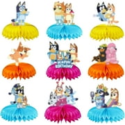 9 Pcs Bluey Honeycomb Centerpieces, Birthday Party Supplies, Table Decorations, Double-Sided Table Decorations for Party Gifts
