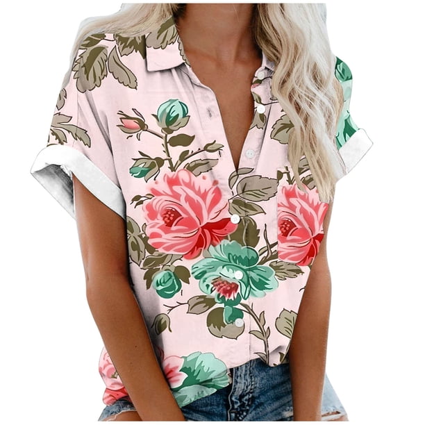 Mujeres Pantalones Cortos Impresos Blusas de Manga Corta Y Top Regular, Vestido de Moda de Verano Casual para Mujeres