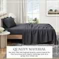 thumbnail image 2 of Cotton Heathered Melange Jersey Knit Bed Sheet Set (California King, Navy), 2 of 7