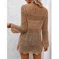 thumbnail image 4 of Women’s Crochet Tie Front Cardigan, Lightweight Open Knit Long Sleeve Boho Sweater, 4 of 6
