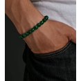 thumbnail image 2 of Pulsera única de curación de chakras, cuentas de malaquita de 8 mm, unisex, elástica de 16 cm a 19 cm, 2 of 4