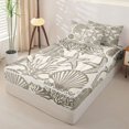 thumbnail image 2 of Erosebridal Rustic Coral Zipper Full Size Comforter Sets with Fitted Sheet and 2 Pillowcases,Ocean Starfish Zipper Bedding Set,Taupe Beige,Reversible, 2 of 6