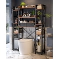 thumbnail image 2 of Homieasy Over The Toilet Storage with Drawers, 7-Tier Bathroom Organizer Freestanding Space Saver Storage Rack with 11 Shelves, Above Toilet Stand with 4 Hooks for Restroom, Laundry, Rustic Brown, 2 of 7