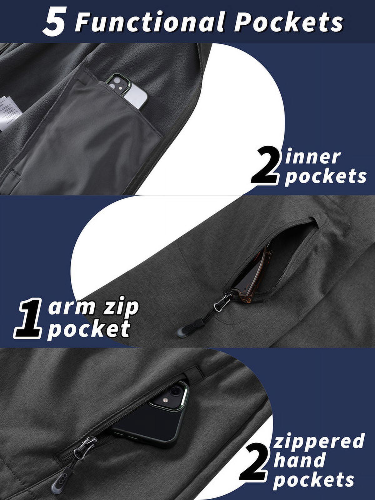 Off Road Ventures Men's Lightweight Softshell Jacket with Hood Waterproof Fleece Lined Windbreaker Outdoor Coat for Hiking