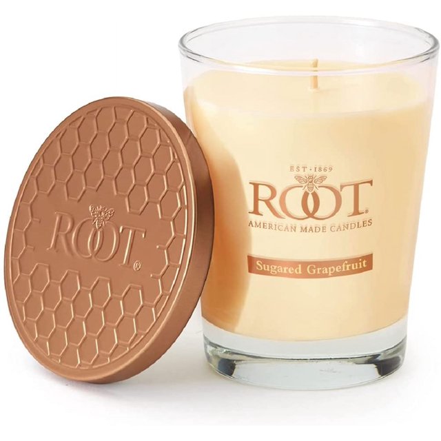 Root Candles 8870296 Honeycomb Veriglass Scented Beeswax Blend Candle, Large, Sugared Grapefruit