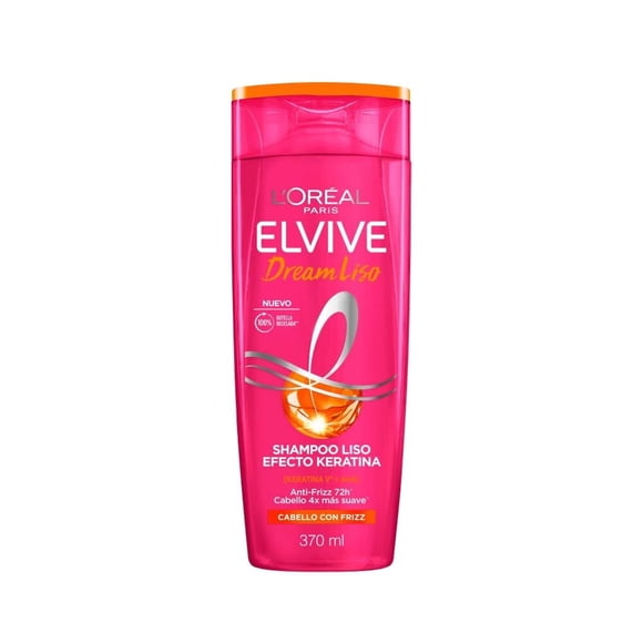 Shampoo L'Oréal Paris Dream Liso Efecto Keratina, Anti frizz 72hrs 370ml