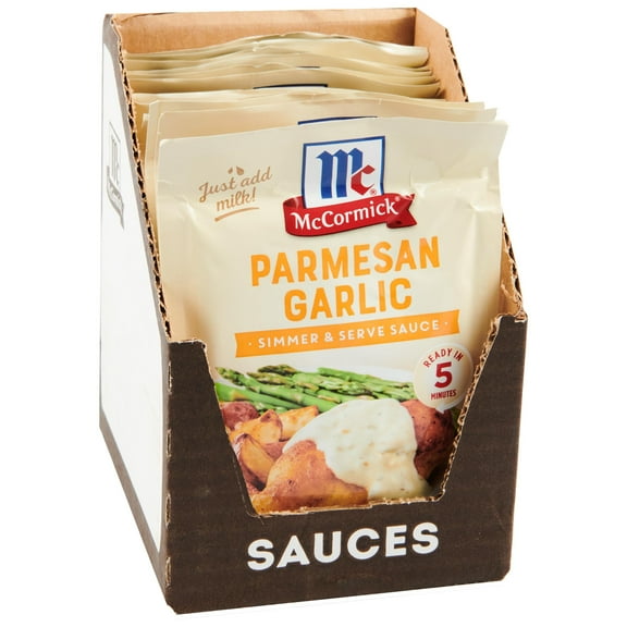 McCormick Parmesan Garlic Simmer OIF8 & Serve Sauce Mix, 0.87 oz (Pack of 12)