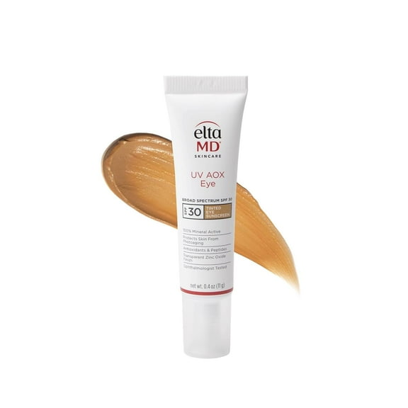 EltaMD UV AOX Tinted Mineral Sunscreen for Eye Area - SPF 30, Tinted Face Sunscreen, 100% Mineral Face Formula, 0.4 oz Tube