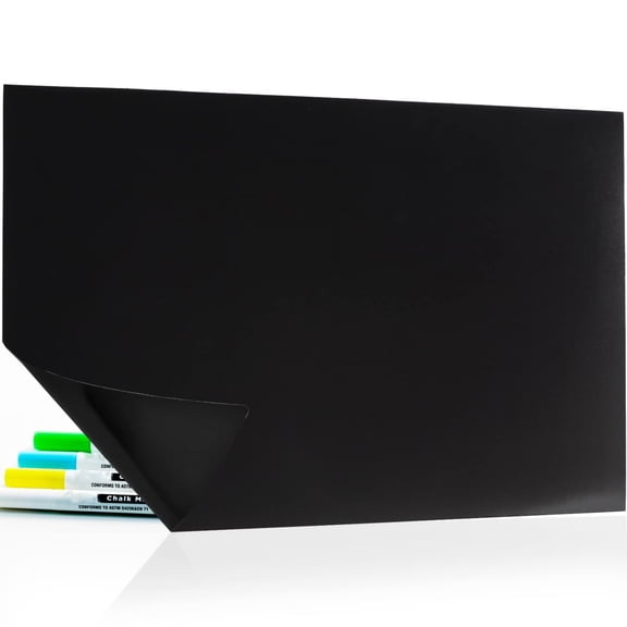 Magnetic Dry Erase Blackboard Plain Sheet Chalkboard 4 Chalk Markers 17x12''