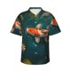 thumbnail image 1 of Fotbe Koi Pond Lilies Camisa Hawaiana para Hombre Unisex – Camisa Casual de Verano con Botones de Manga Corta de Algodón y Lino,3X-Large, 1 of 7
