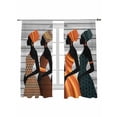 thumbnail image 2 of Sheer Curtains 72 Inches Long, Black Female Light Filtering Window Curtains for Living Room/Bedroom, African Women Geometric Abstract Art Rod Pocket Voile Sheer Curtain Drapes, 52"W x 72"L, 2 Panels, 2 of 8
