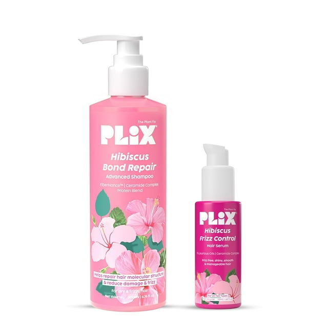 Plix Shampooing Réparateur de Liaison Hibiscus, 200 ml et Sérum, 50 ml