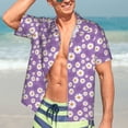 thumbnail image 5 of Lsque Daisies Flowers pattern Hawaiian Shirt for Men, Unisex Summer Beach Casual Short Sleeve Button Down Shirts-Small, 5 of 9