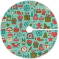thumbnail image 1 of FMSHPON Christmas Doodle Xmas Christmas Tree Skirt Stand Mat for Holiday Party Decoration Indoor Outdoor 48 inches, 1 of 6