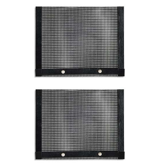 HIC Roasting Reusable Non-Stick BBQ Grilling Mesh Bag with Double-Snap Closure, Set of 2, 12 x 9.5-Inch