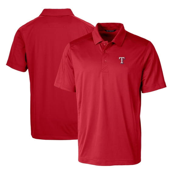 Men's Cutter & Buck Red Texas Rangers Prospect Textured Stretch Polo