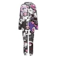thumbnail image 4 of Kuromi And My Melody Unisex Onesie Pajamas Zipper Jumpsuit Hooded One Piece Sleepwear for Family Mens Womens, 4 of 8