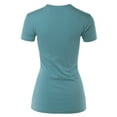 thumbnail image 3 of A2Y Women's Junior Fit Basic Solid Cotton Short Sleeve Crew Neck T Shirt Tee Tops Titanium S, 3 of 5